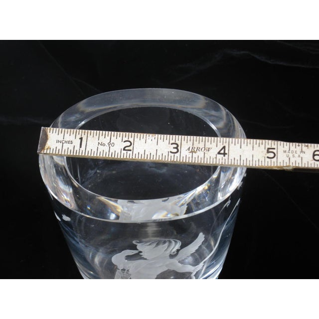 Contemporary Mid 19th Century Vase Swedish Crystal Cupid Boy, 6" Engraved Naked Cherub, Kjellander Glass For Sale - Image 3 of 12