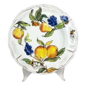 Italian Rustic European Boho Chic Hand Painted Plate Charger.