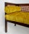 C.1970's Crushed Velvet Velour Button-Tufted Upholstered Caned Wood Bench With Bolster Pillows For Sale - Image 10 of 18
