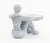 Late 20th Century Gray Marble Seated Figure Form Cake Stand For Sale - Image 5 of 7