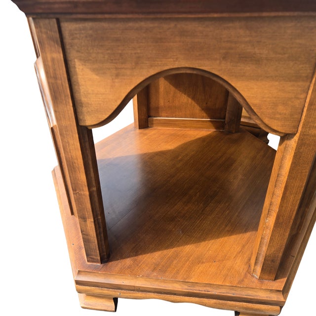 Boho Solid Rock Maple Nightstands- A Pair For Sale - Image 4 of 14
