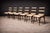 Set of Six Chairs in Hardwood & Beige Leather, Unknown, 1950s For Sale - Image 12 of 12