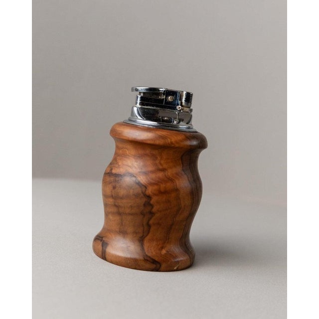 Vintage Curved Wooden Table Lighter, Italy, 1960s For Sale - Image 5 of 13