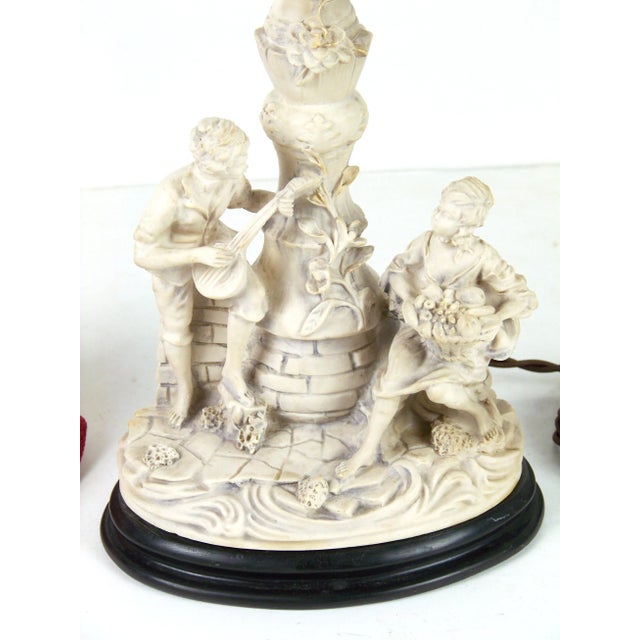 Table Lamp with Gallant Scene For Sale - Image 5 of 9