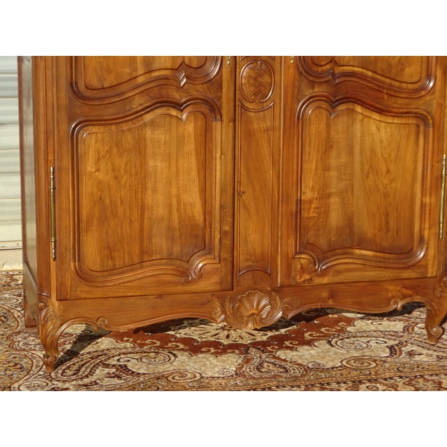 Brown Louis XV Walnut Wardrobe, 1970s For Sale - Image 8 of 18