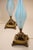 1960s Large Barovier Toso Murano Italy Thick Aqua Swirl Art Glass Ornate Brass Table Lamps - a Pair For Sale In Los Angeles - Image 6 of 11