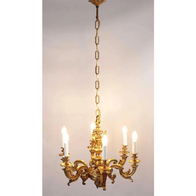 Antique Mazarin Gilded Bronze Chandelier For Sale - Image 3 of 7