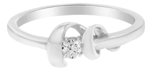 10K White Gold Diamond Promise Ring (1/10 Cttw, H-I Color, SI2-I1 Clarity) - Size 6