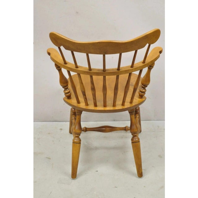 Brown Late 20th Century Ethan Allen Heirloom Nutmeg Maple Windsor Comb Back Dining Side Chair For Sale - Image 8 of 9