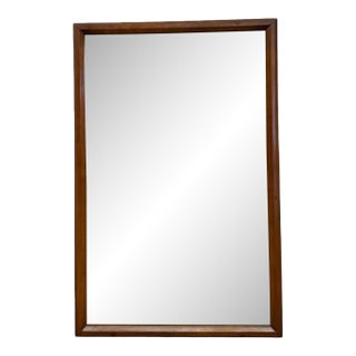 Vintage Mid-Century Modern Wood Frame Wall Mirror For Sale
