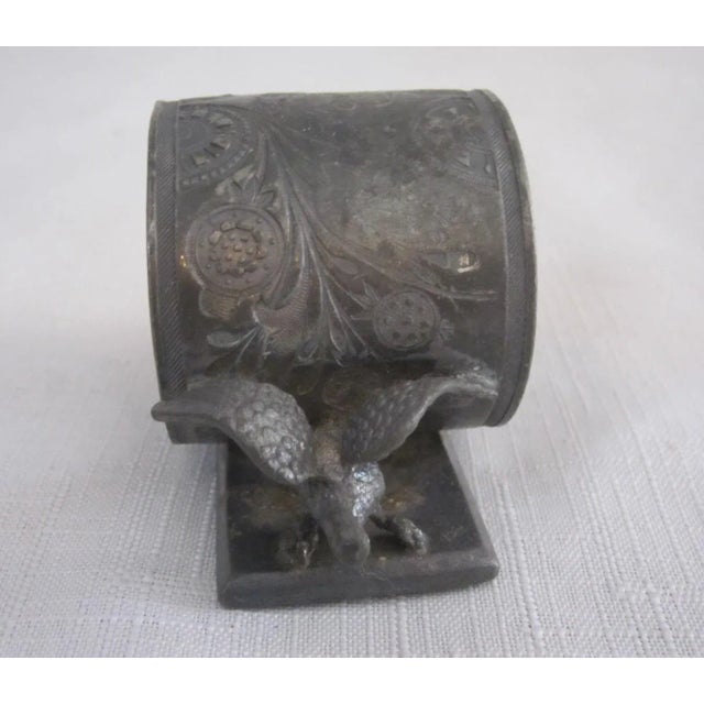Victorian Silverplate Figural Eagle Napkin Ring For Sale - Image 6 of 8