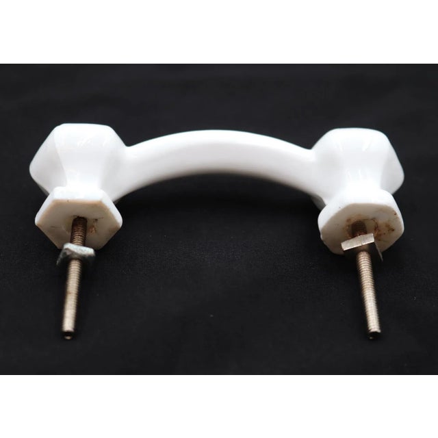 Antique 4 In. White Milk Glass Drawer Pull For Sale - Image 4 of 4