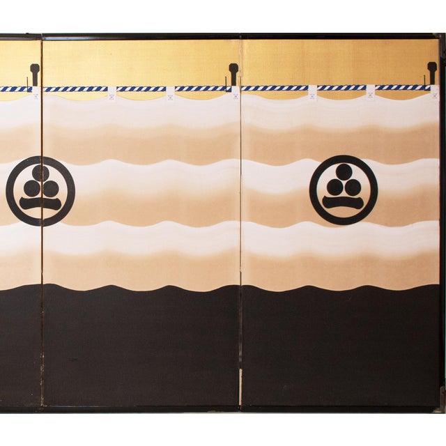 Rare Edo to Meiji Era "Watanabe Moritsuna Crest", Japanese Byobu Screen For Sale - Image 4 of 18