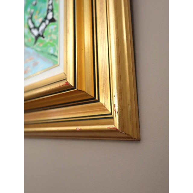 Mid-Century Modern 'Valley Walk' Expressive Landscape Oil Painting by Swedish Artist Uno Vallman (1913-2004), Framed For Sale - Image 9 of 10
