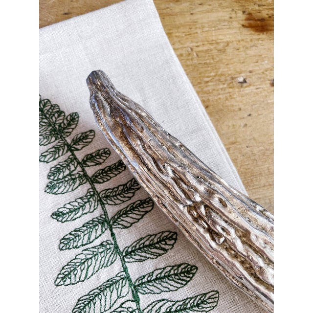 Mid-Century Modern Vintage Maitland-Smith Silvered Bronze English Cucumber For Sale - Image 3 of 4