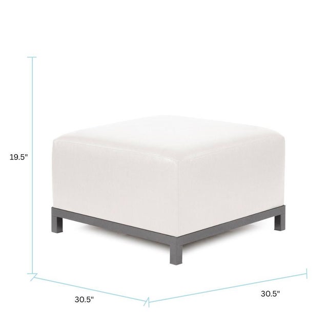 Kenneth Ludwig Chicago Axis Ottoman Avanti White Titanium Frame For Sale - Image 4 of 5