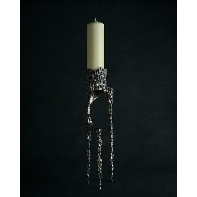 Contemporary Omnia Vanitas Vanité 32 Candelabra in Patinated Cast Bronze by William Guillon For Sale - Image 3 of 14