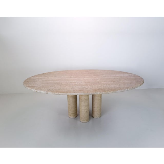 Mario Bellini Italian Il Colonnato Dining Table in Travertine by Mario Bellini, 1980s For Sale - Image 4 of 12