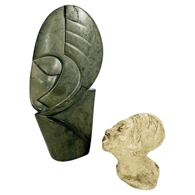 Terracotta and Stone Sculptures, France, 20th Century, Set of 2 For Sale - Image 14 of 14