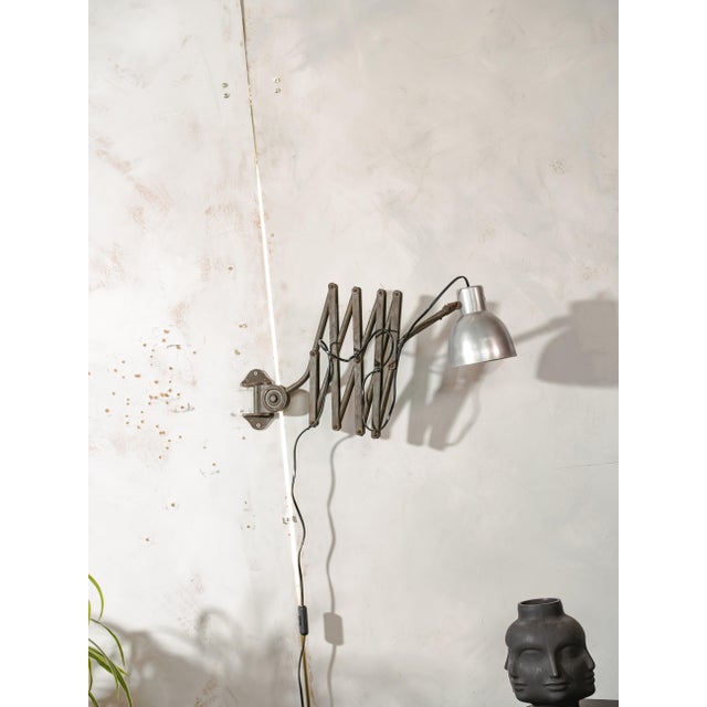 Vintage Army Green Patina Scissor Lamp from Hala, 1930s For Sale - Image 9 of 18