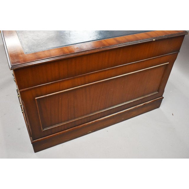 Mahogany Partners Desk, 1980s For Sale - Image 6 of 14
