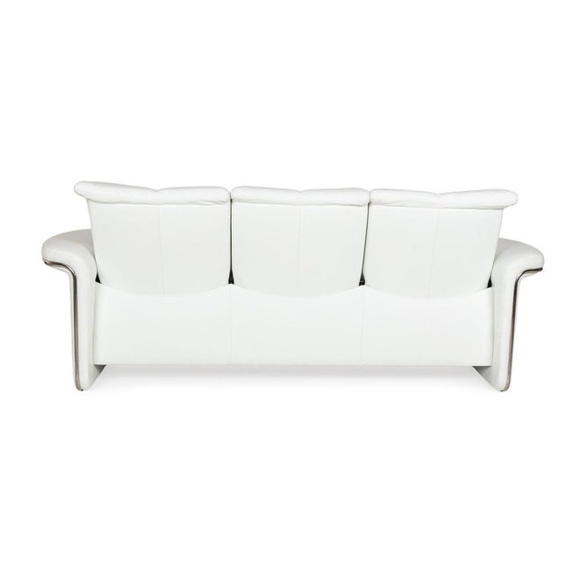 Animal Skin Soul Three-Seater Sofa in White Leather from Stressless For Sale - Image 7 of 9