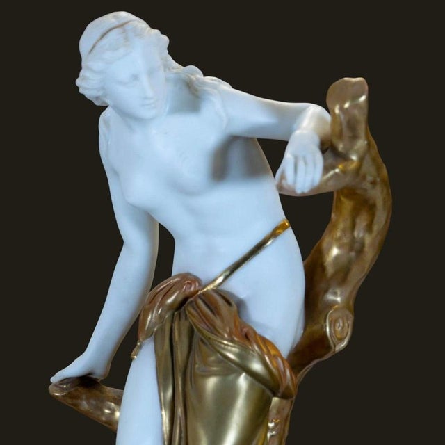 1920s Nude Bather Surprised in the style of Sir Thomas Brock for Royal Worcester, 1921 For Sale - Image 5 of 13