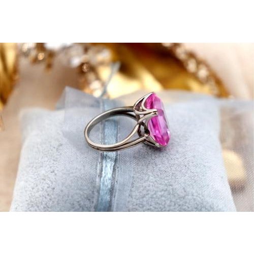 Gold White Gold Ring with Double Band and Ruby For Sale - Image 8 of 9