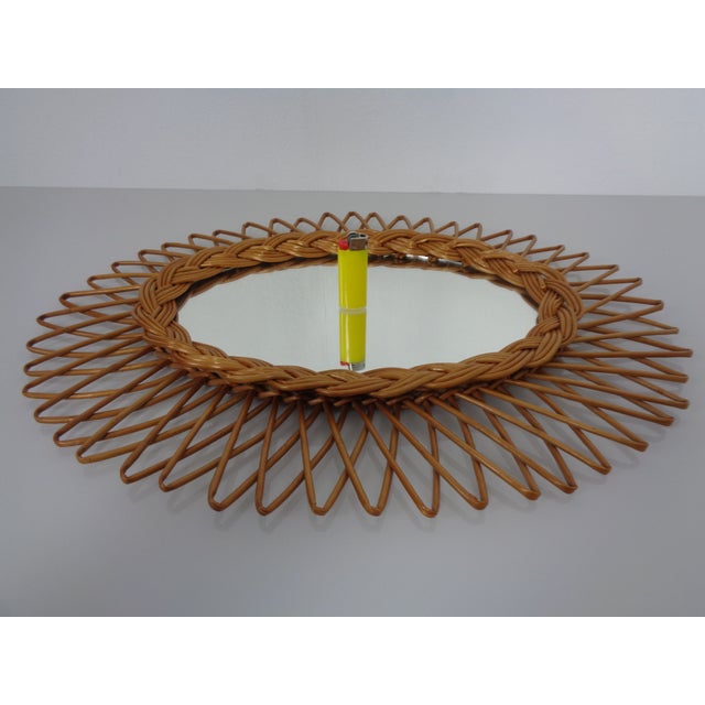 1960s Italian Rattan Mirror, 1960s For Sale - Image 5 of 15