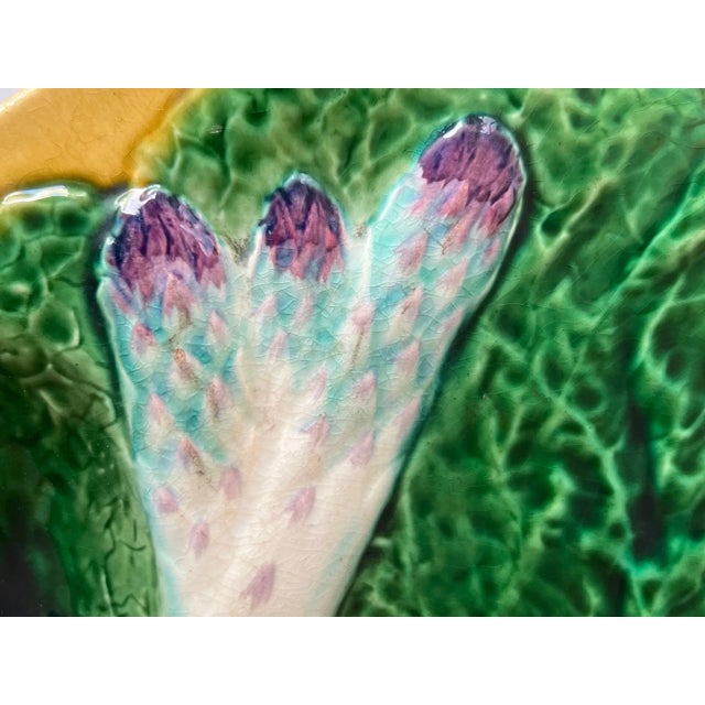 Creil Et Montereau French Majolica Asparagus Plate, 19th Century For Sale In San Francisco - Image 6 of 14