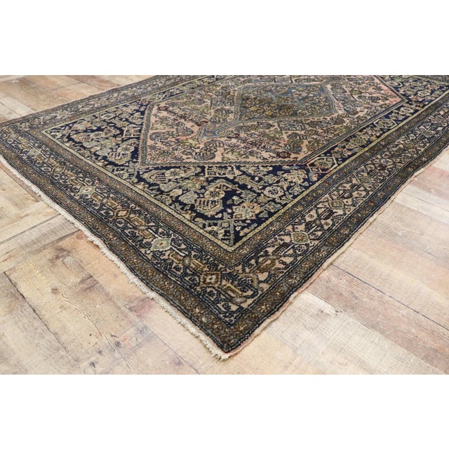 Antique Persian Bibikabad Rug - 04'05 X 06'08 For Sale In Dallas - Image 6 of 9