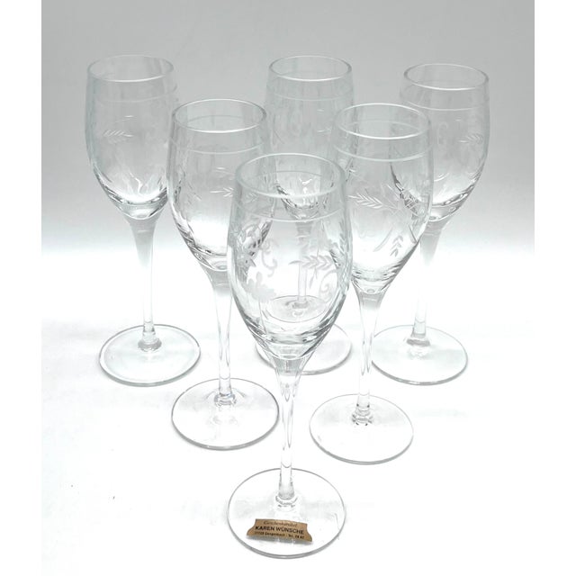 Antique 19th Century Lead Crystal Hand-Cut Sherry Goblets, England, Set of 6 For Sale - Image 6 of 16