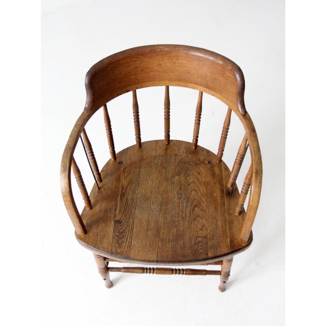 Antique Captains Chair For Sale - Image 6 of 12