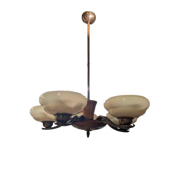 Five Arm Pendant Light by Paaavo Tynell for Oy Taito Ab, 1940s For Sale - Image 10 of 15