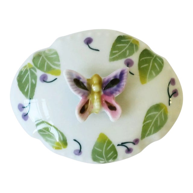 Porcelain Butterfly Jewelry Box For Sale