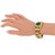 Gold French Designer Willy Gilt Bronze, Green Enamel Link Bracelet For Sale - Image 8 of 8