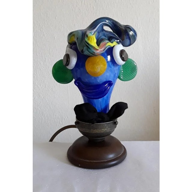 Wood Vintage Table Lamp in Color Glass from Joska Crystal, 1980s For Sale - Image 7 of 7