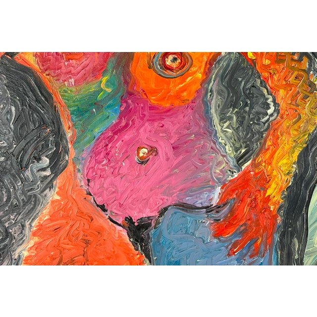 American Vintage Abstract Expressionist Standing Pensive Figurative Nude - Heavy Impasto by Harald Dry Schmidt For Sale - Image 3 of 6