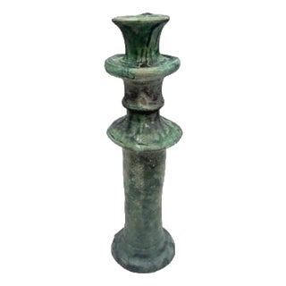 Moroccan Tamegroute Glazed Candlestick Holder For Sale