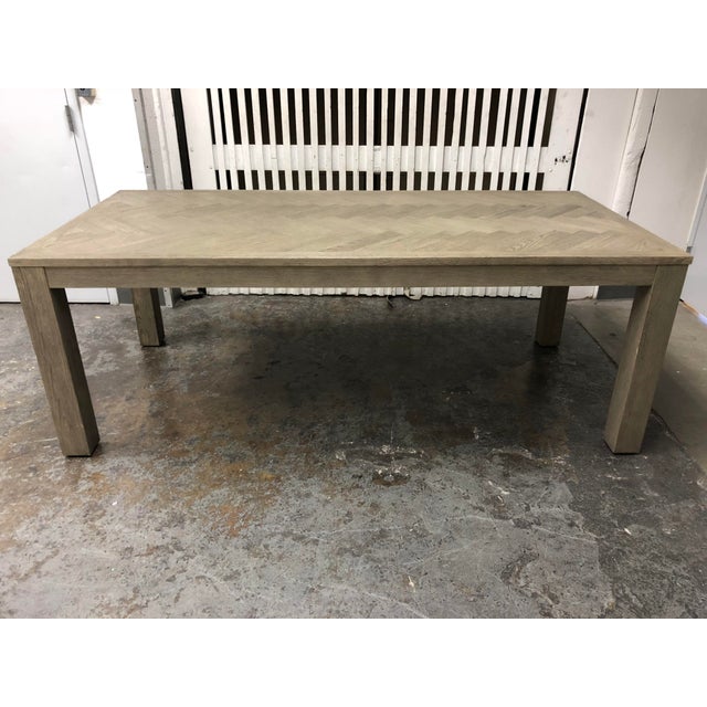 French Restoration Hardware Herringbone Rectangular Dining Table Chairish