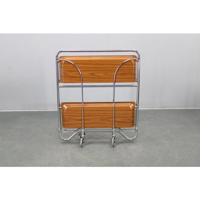 Mid-Century Folding Serving Cart, Italy, 1970s For Sale - Image 6 of 14