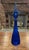 1960s Vintage MCM Empoli Cobalt Blue Italian Glass Genie Bottle With Original Label For Sale - Image 5 of 9