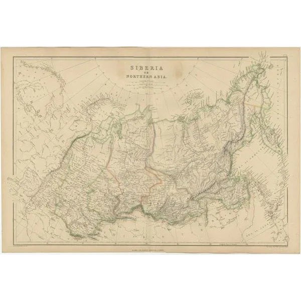 Mid 19th Century Antique Map of Siberia, Russia, 1859 For Sale - Image 5 of 6