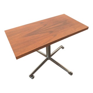 Vintage Side Table on Wheels, 1950s For Sale