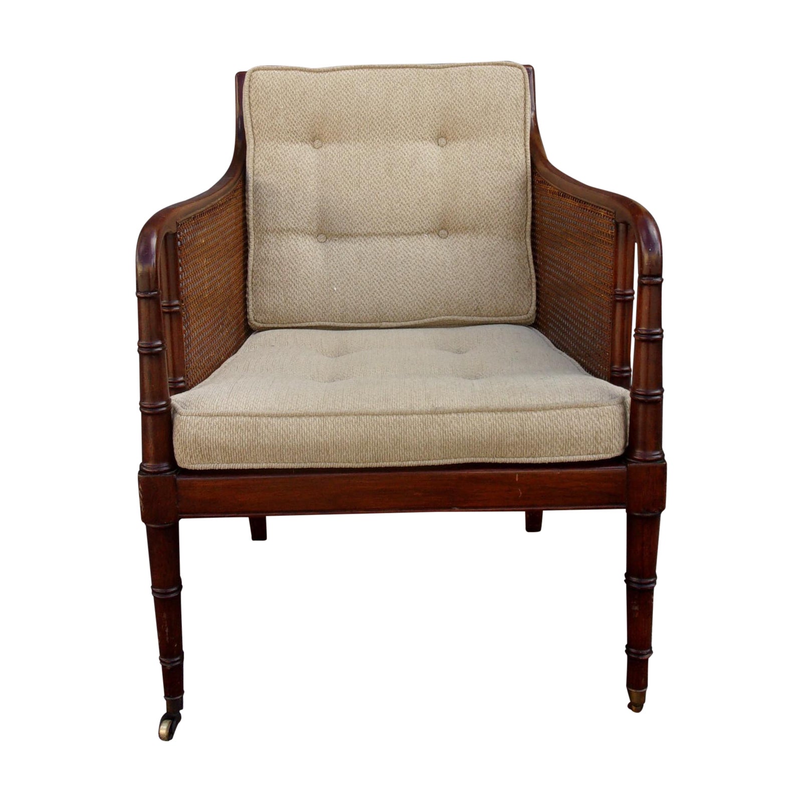 Hickory Faux Bamboo & Cane Club Chair Chairish