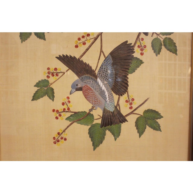 Early 20th Century Japanese Kacho-Ga Painting on Silk For Sale - Image 4 of 6