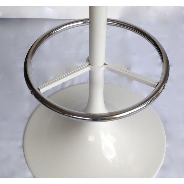 White C.1960's Vintage Tulip Bar Stool in-Style of Eero Saarinen/Knoll For Sale - Image 8 of 11