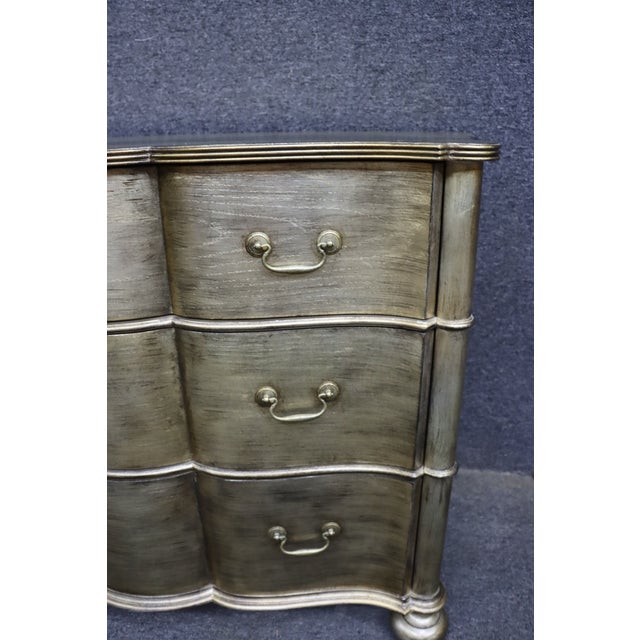 Traditional Ethan Allen Serpentine Three-Drawer Chest in Metallic Finish For Sale - Image 3 of 13