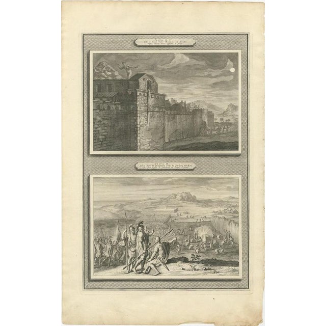Baroque Pieter Mortier, Rahab and the Spies and the Crossing of the Jordan, 1700, Engraving For Sale - Image 3 of 12