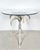 Vintage metal palm tree accent table. 3 leg round pedestal table with metal tole palm fronds. 20" round glass top. Perfect...